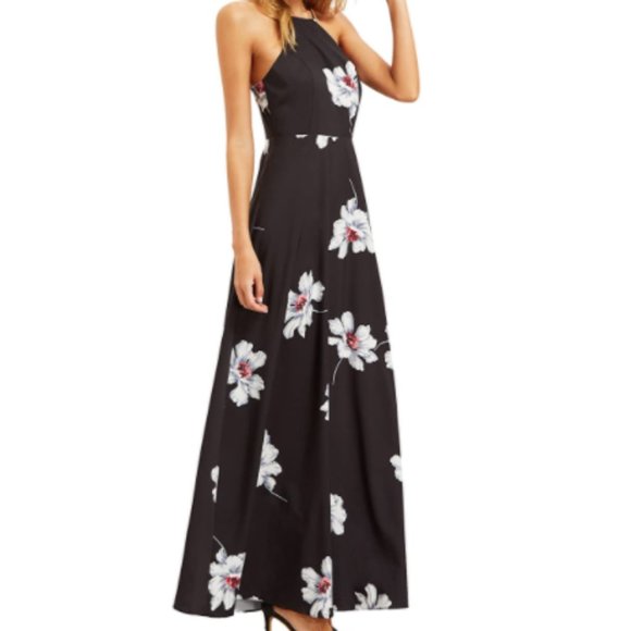 Floerns Dresses & Skirts - * Floral Halter Neck Backless Chiffon Maxi Dress